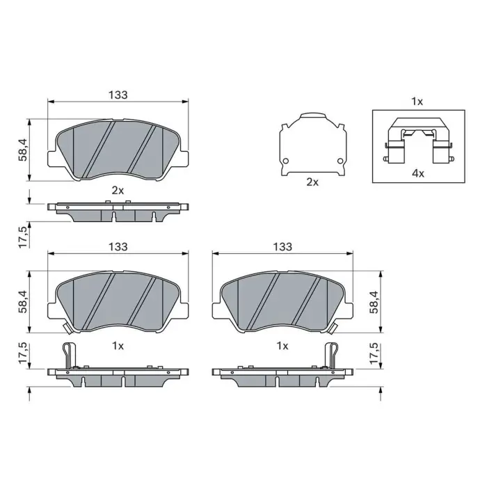 Kit pastiglie freno, Freno a disco 0 986 494 563 BOSCH per HYUNDAI KIA Ultimissimo Modello