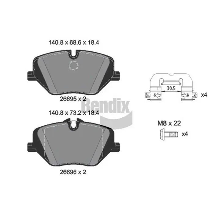 Kit pastiglie freno, Freno a disco BPD2493 BENDIX BRAKING per BMW MINI Prezzo Ridotto