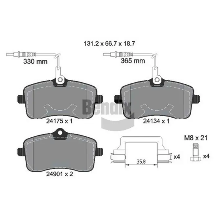 Nuovo Arrivo Kit pastiglie freno, Freno a disco BPD1174 BENDIX BRAKING per PEUGEOT
