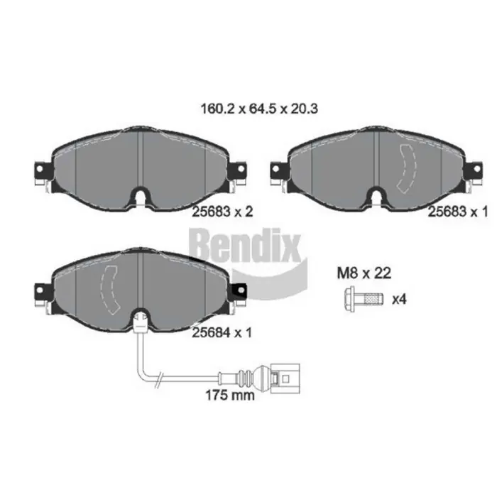 Kit pastiglie freno, Freno a disco BPD1016 BENDIX BRAKING per AUDI VW SEAT SKODA Soddisfatti O Rimborsati