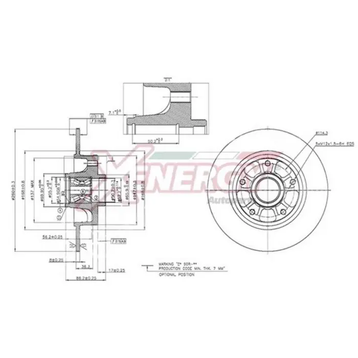 Discofreno Singolo X601522 AP XENERGY per RENAULT Nuova Collezione