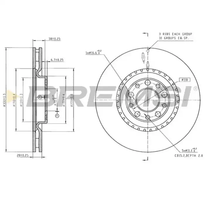 Offerta Disco Freno Anteriore 09c63611 Volkswagen Amarok