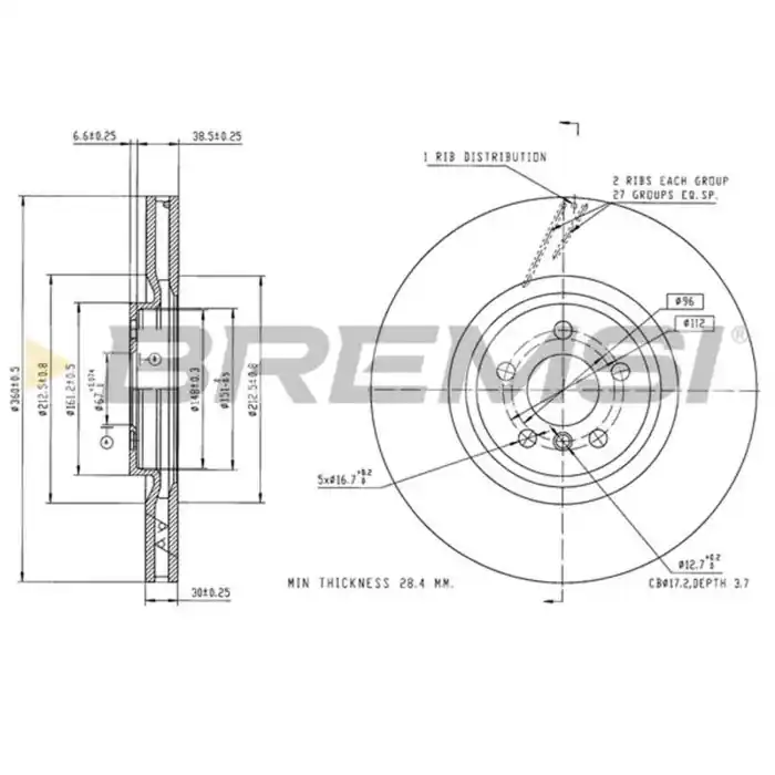 Disco Freno Anteriore 92307305 Bmw X1 X2 1 X1 Van 2 Gran Coupé Mini Mini Clubman Mini Countryman Mini Autoventilato Prezzo Scontato