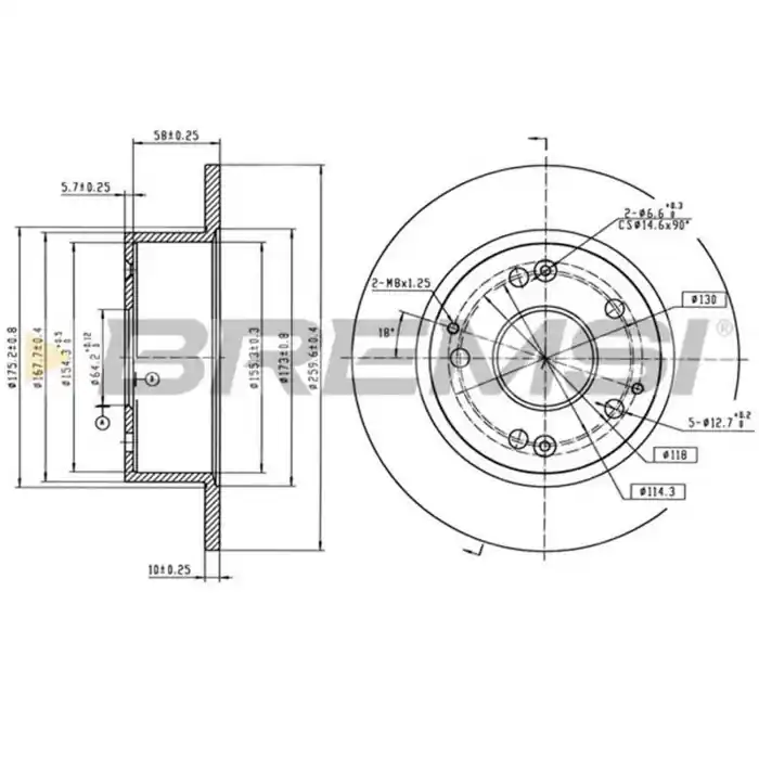 Disco Freno Posteriore 92169703 Honda Accord Vi Accord Vi Hatchback Pieno Nuovo Arrivo