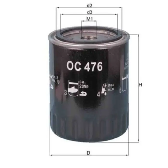 Filtro olio OC 476 KNECHT per JEEP HYUNDAI KIA Spedito Oggi