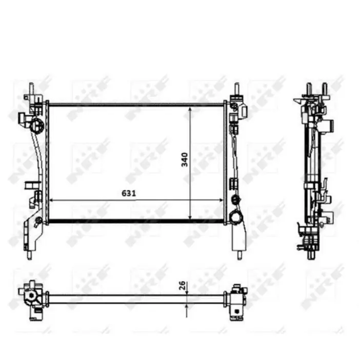 Prezzo Basso Radiatore, Raffreddamento motore 53934 NRF per PEUGEOT CITROEN FIAT
