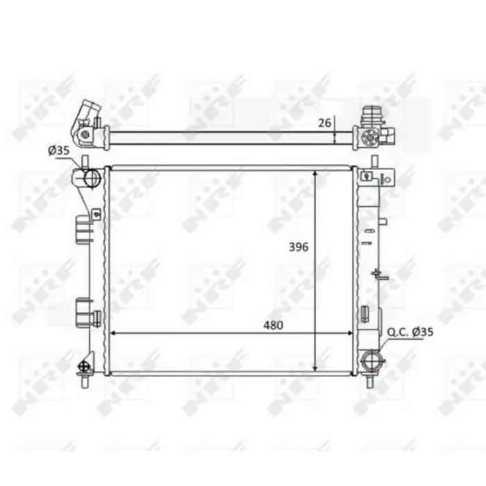 A Buon Prezzo Radiatore, Raffreddamento motore 58522 NRF per HYUNDAI KIA